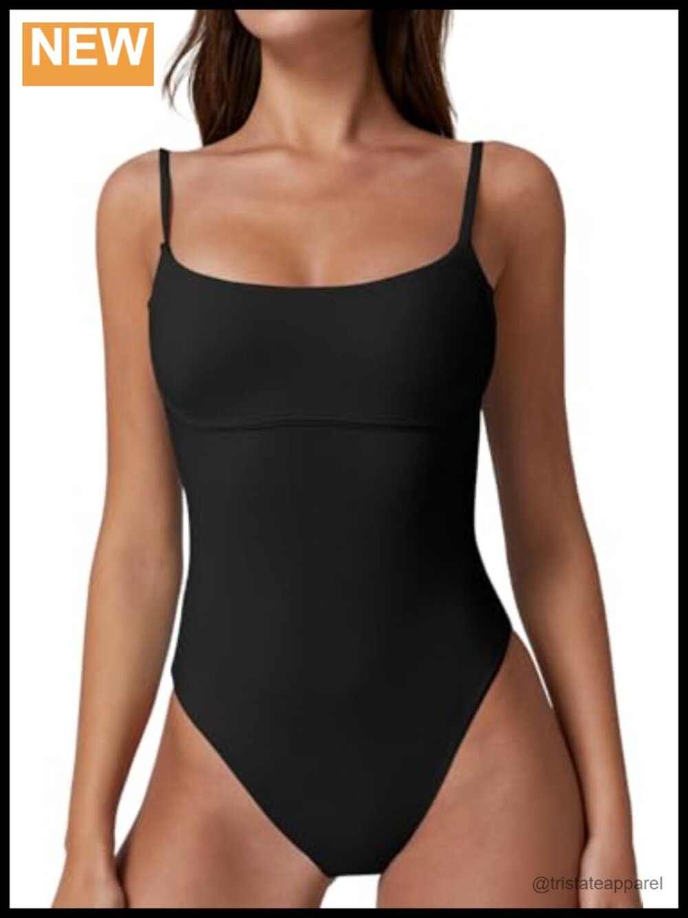 QINSEN Seamed Cup One Piece Swimsuit Tummy Control Cheeky Bathing Suit